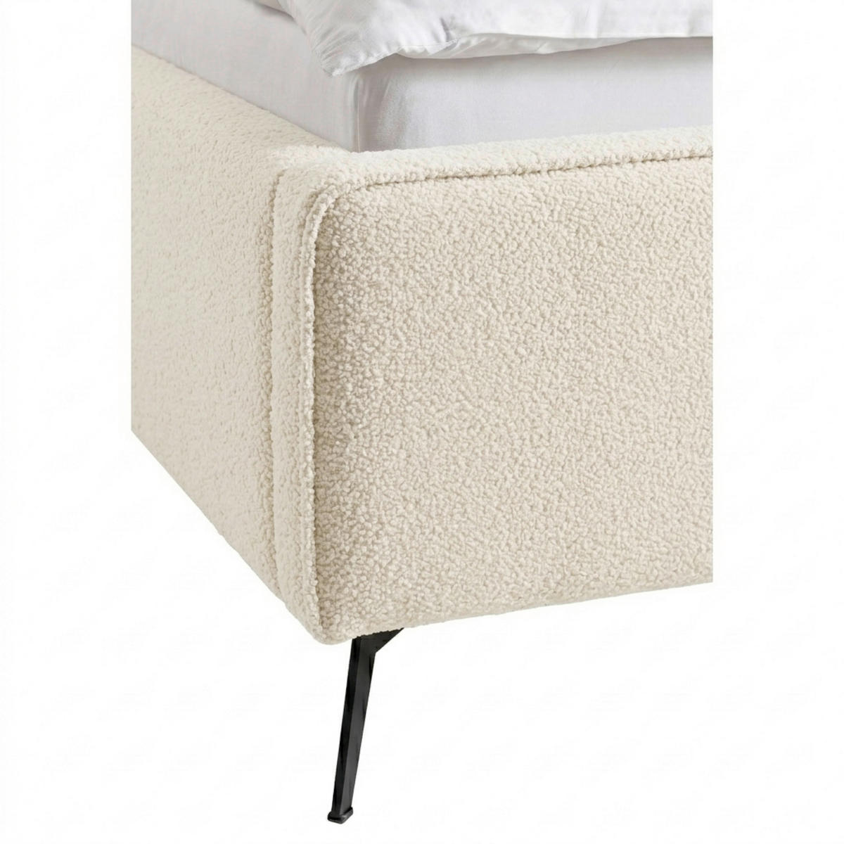 POLSTERBETT 180/200 cm,  in Creme,  - Creme/Schwarz, MODERN, Holz/Textil (180/200cm) - MID.YOU