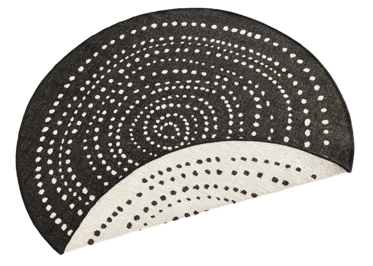 OUTDOORTEPPICH 200 cm Twin Creme, Schwarz  - Creme/Schwarz, Design, Kunststoff (200cm)