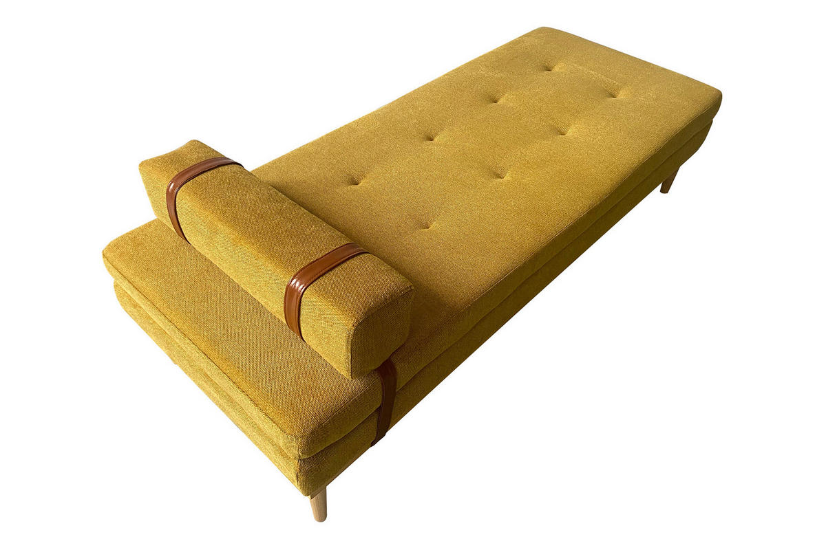 CHAISELONGUE Struktur Gelb  - Gelb/Naturfarben, MODERN, Holz/Textil (180/42/75cm) - Livetastic