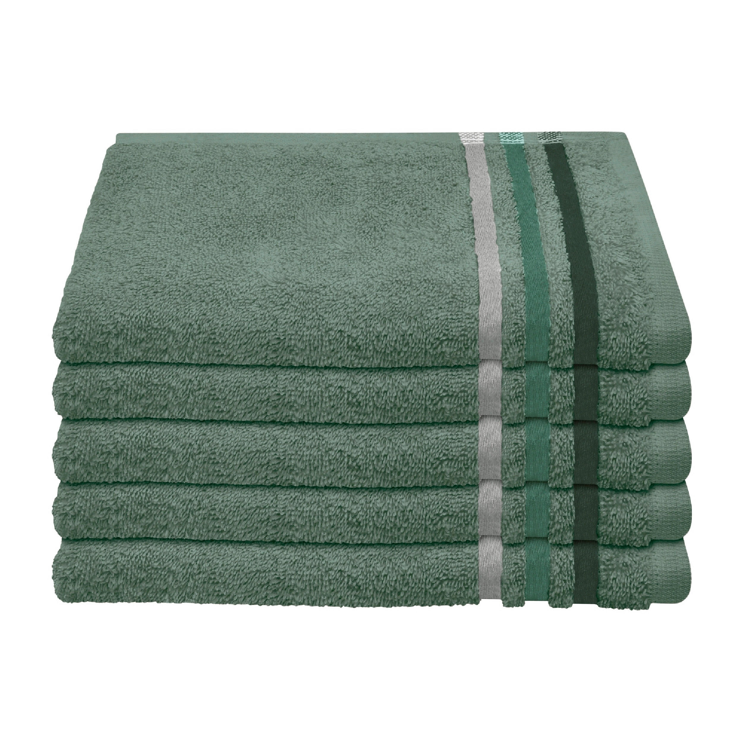 GÄSTETUCHSET Dunkelgrün 5-teilig 30/50 cm  - Dunkelgrün, Basics, Textil (30/50cm)