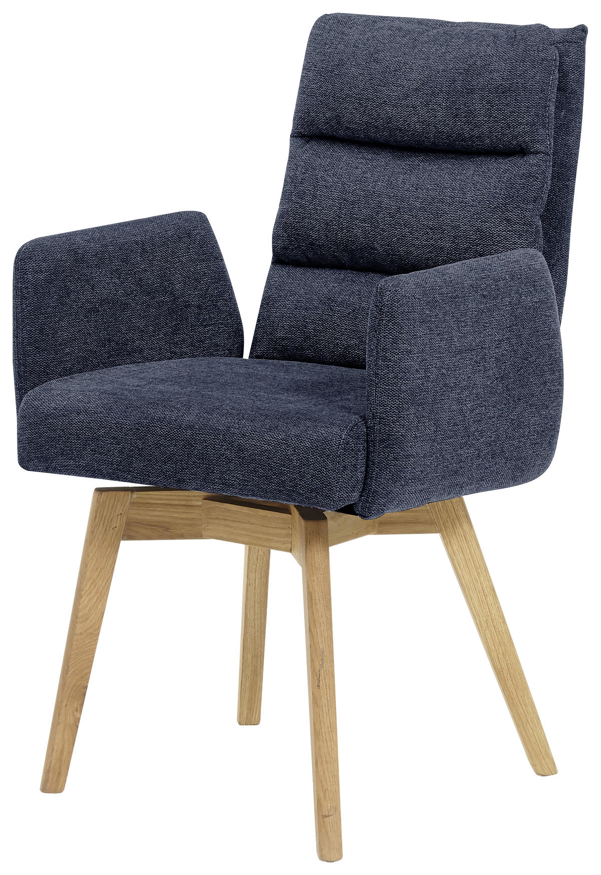 ARMLEHNSTUHL  in  - Eichefarben/Dunkelblau, Basics, Holz/Textil (60/92/65cm) - MID.YOU