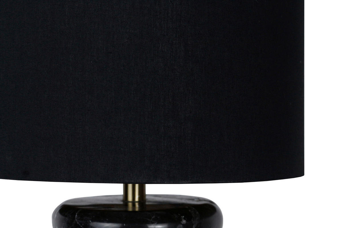 TISCHLEUCHTE 14/65/14 cm   - Schwarz, Design, Textil/Stein (14/65/14cm) - P & B