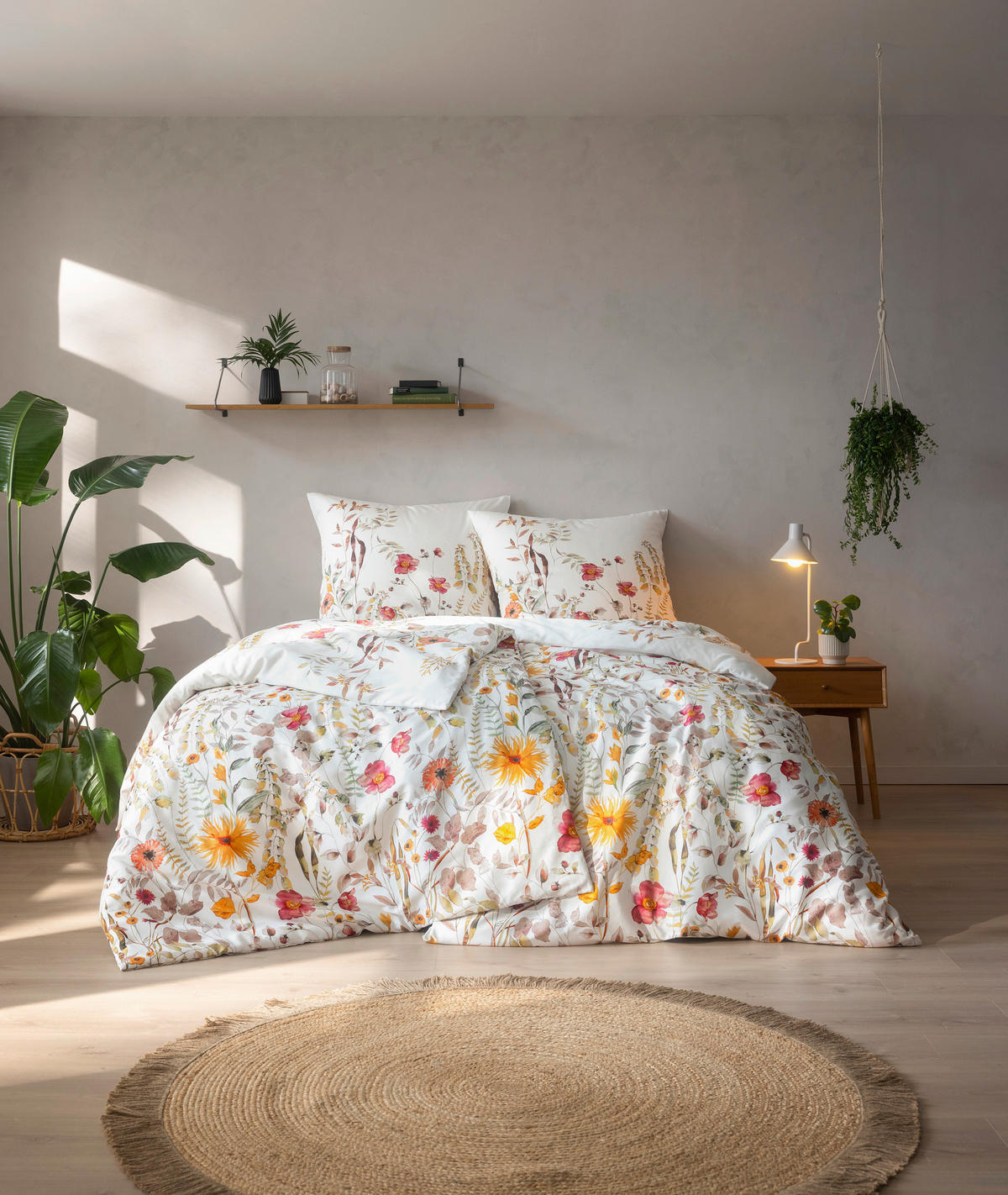 BETTWÄSCHE Natürlich Estella Makosatin 155/220 cm  - Creme, Design, Textil (155/220cm) - Estella