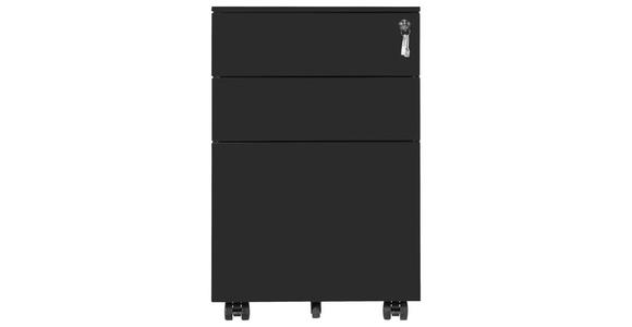 ROLLCONTAINER 39/60/45 cm  - Schwarz, KONVENTIONELL, Kunststoff/Metall (39/60/45cm) - Novel