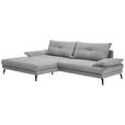 ECKSOFA Grau Flachgewebe  - Schwarz/Grau, Design, Textil/Metall (176/294cm) - Carryhome