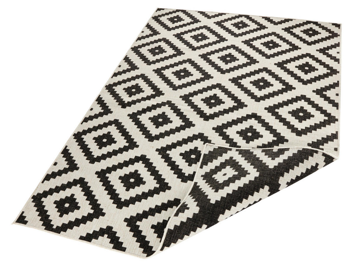 OUTDOORTEPPICH 80/150 cm Twin Creme, Schwarz  - Creme/Schwarz, Basics, Kunststoff (80/150cm)