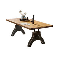 ESSTISCH 220/100/74 cm Echtholz  Holz, Metall rechteckig Naturfarben, Schwarz  - Schwarz/Naturfarben, MODERN, Holz/Metall (220/100/74cm) - MID.YOU