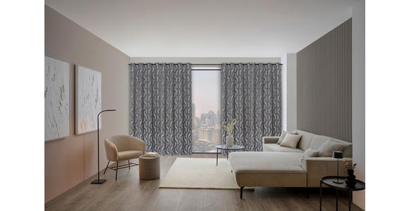ÖSENVORHANG blickdicht - Blau, Design, Textil (140/260cm) - Dieter Knoll