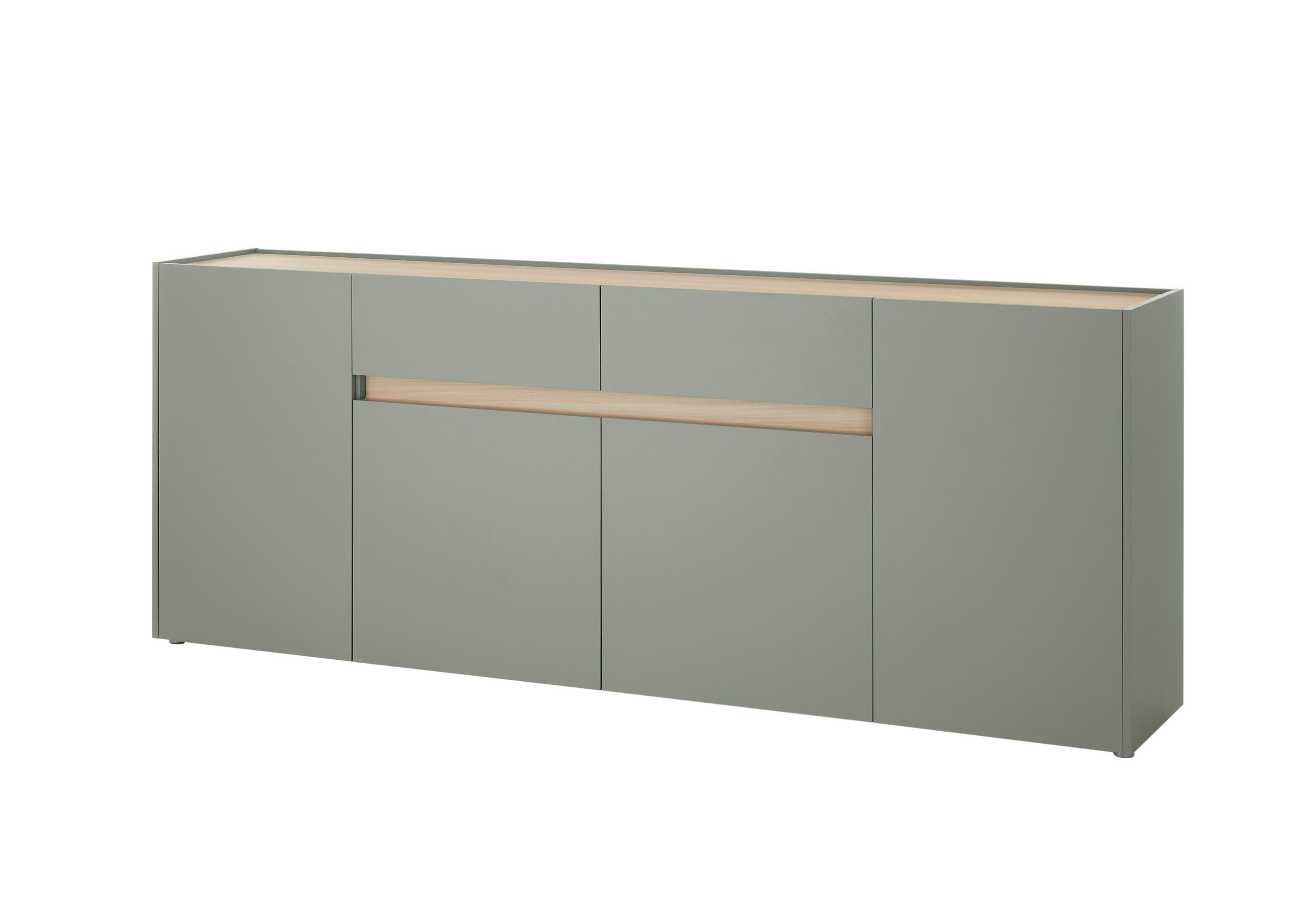 SIDEBOARD  223/86/40 cm 2 Schublade(n)  - Eichefarben/Schwarz, Design, Holzwerkstoff/Kunststoff (223/86/40cm) - Modante