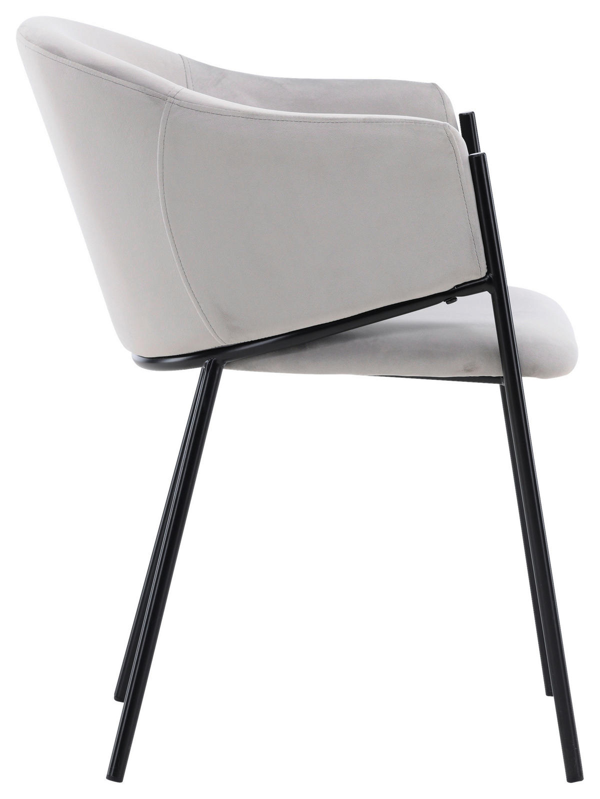 STOLSET 2 styck stål sammet  - ljusgrå/svart, Design, metall/textil (54/80/62cm) - Livetastic