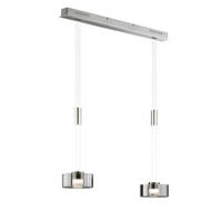 LED-HÄNGLAMPA Lavin 64/20/150 cm  - nickelfärgad, Design, metall/glas (64/20/150cm) - Fischer & Honsel
