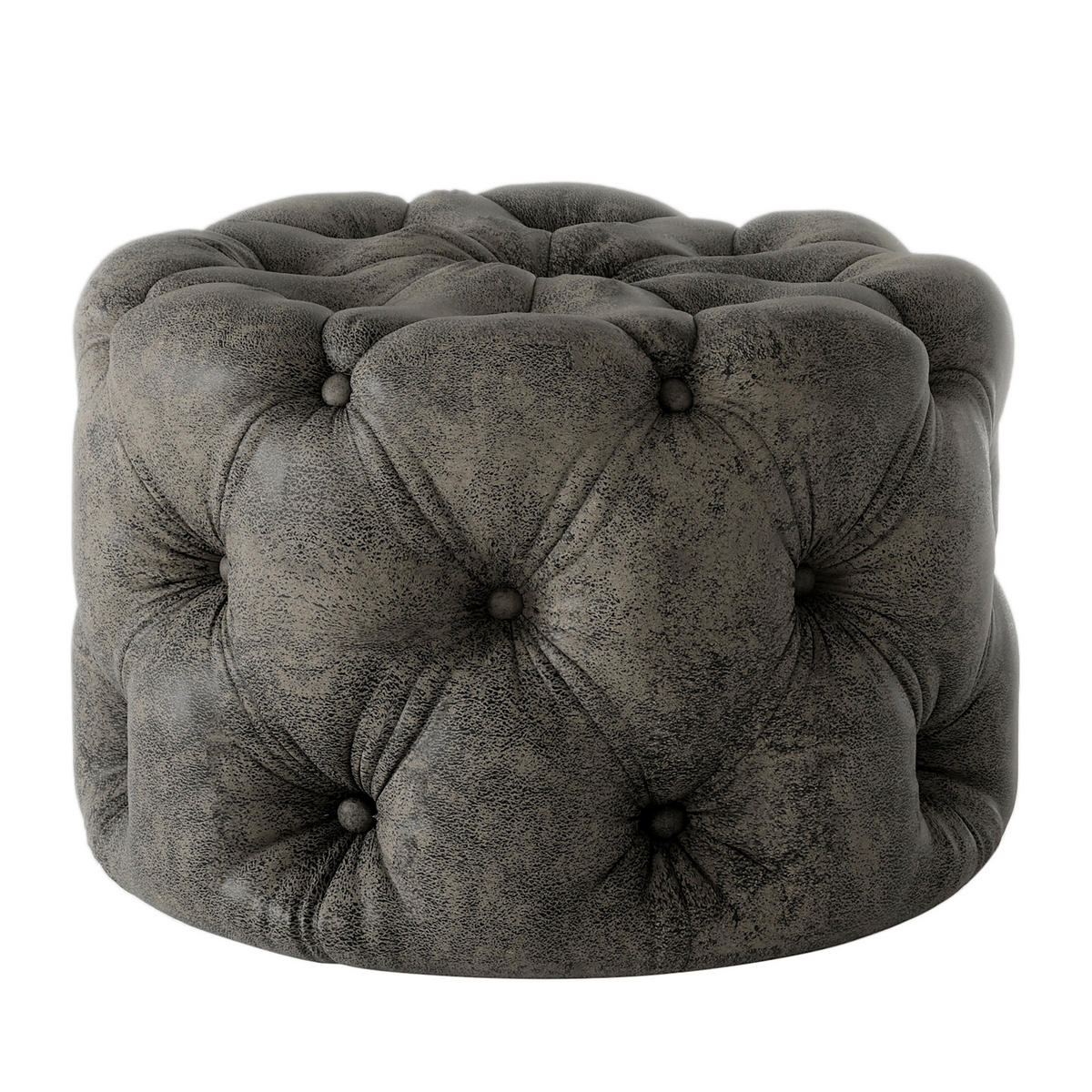 HOCKER in Textil Anthrazit  - Anthrazit/Schwarz, Design, Kunststoff/Textil (60/39/60cm) - P & B