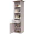 STANDREGAL  60/201/43 cm Weiß, Trüffeleichefarben  - Trüffeleichefarben/Graphitfarben, LIFESTYLE, Holzwerkstoff/Metall (60/201/43cm) - Carryhome