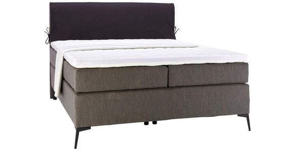 BOXSPRINGBETT 120/200 cm in Anthrazit, Schwarz - Anthrazit/Schwarz, Design, Textil/Metall (120/200cm) - Hom`in