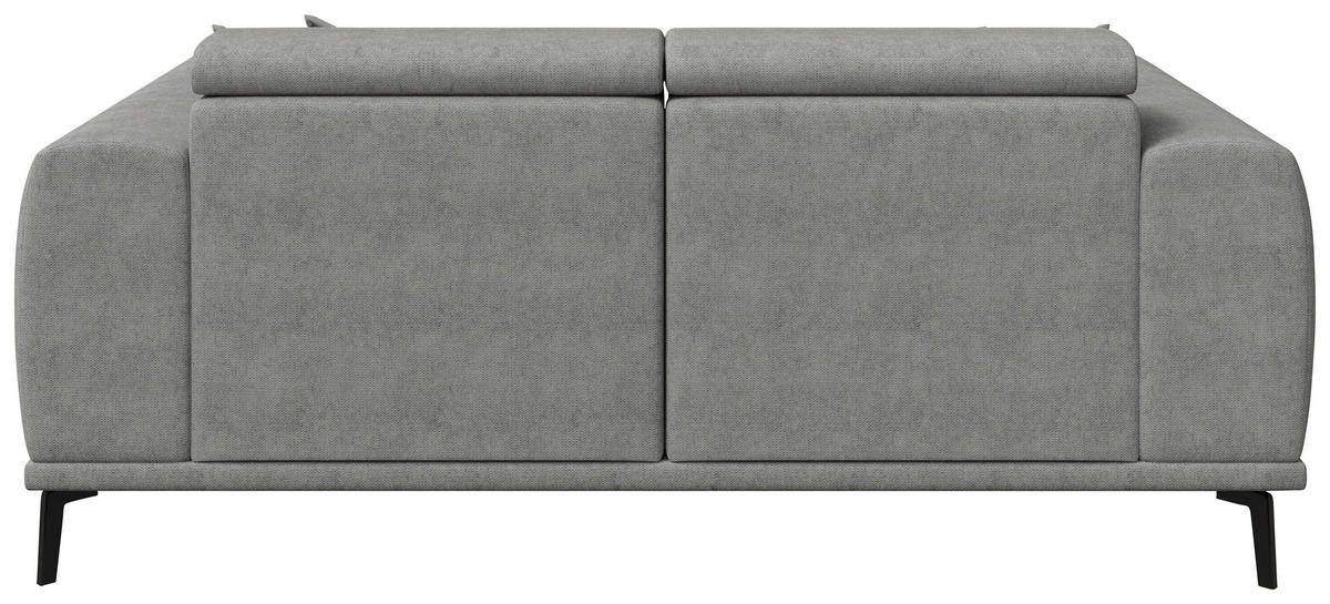 2-SITZER-SOFA Webstoff Grau  - Schwarz/Grau, KONVENTIONELL, Textil/Metall (200/80/110cm) - Carryhome