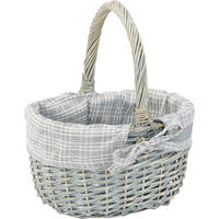 BEVÁSÁRLÓKOSÁR  - natúr/kék, Lifestyle, textil/fa (26/14/20cm) - Landscape