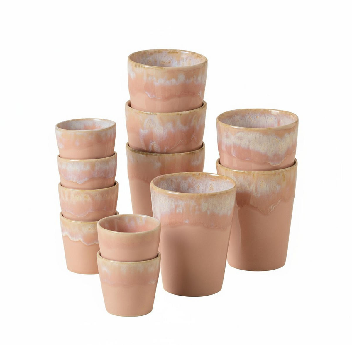 ESPRESSO & KAFFEEBECHERSET GRESPRESSO 12-teilig  - Altrosa, Basics, Keramik - Costa Nova