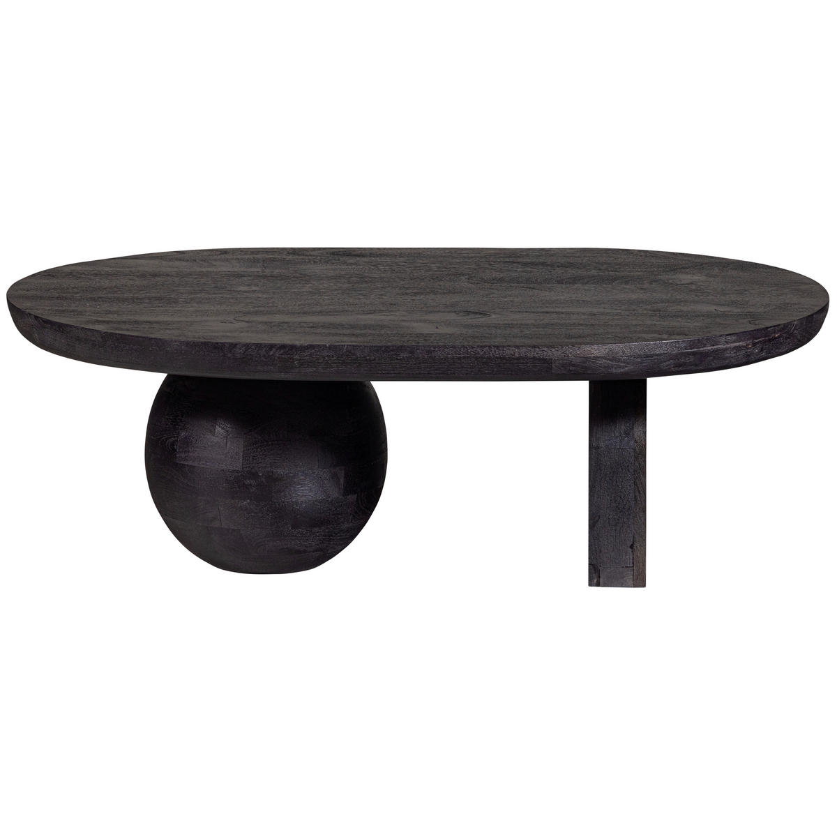 COUCHTISCH Steppe Mangoholz 110/72/38 cm oval Schwarz  - Schwarz, Design, Holz (110/72/38cm) - Livetastic