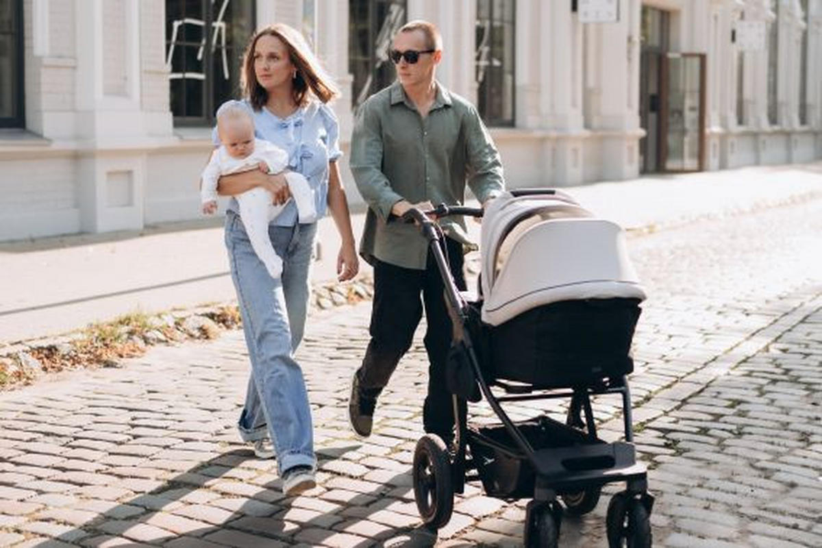 KOMBIKINDERWAGEN    - Anthrazit, Basics, Metall (57/110/108cm) - TFK