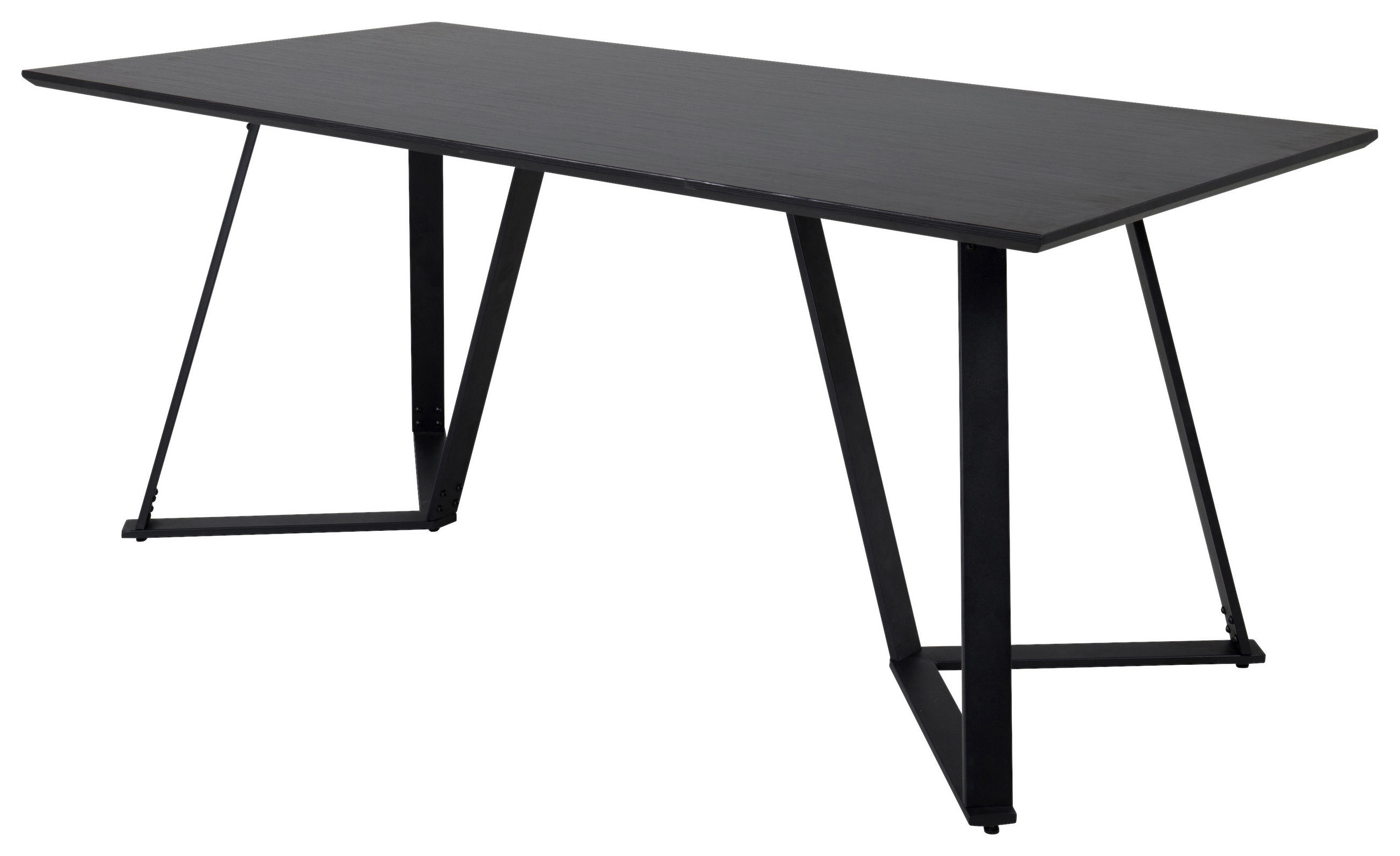 ESSTISCH in Metall, Holzwerkstoff 180/90/75 cm  - Schwarz, Design, Holzwerkstoff/Metall (180/90/75cm) - Livetastic