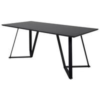 ESSTISCH furniert rechteckig Schwarz  - Schwarz, Design, Holzwerkstoff/Metall (180/90/75cm) - Livetastic