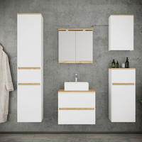 BADEZIMMER 6-teilig 140 cm  - Honigeiche/Weiss, Trend, Keramik/Holzwerkstoff (140cm) - MID.YOU