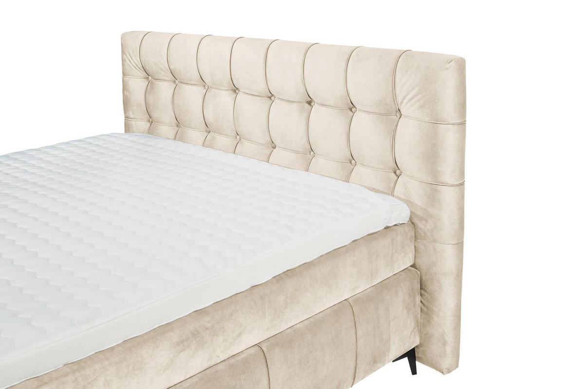 BOXSPRINGBETT 180/200 cm  in Creme  - Creme/Schwarz, KONVENTIONELL, Kunststoff/Textil (180/200cm) - Modante