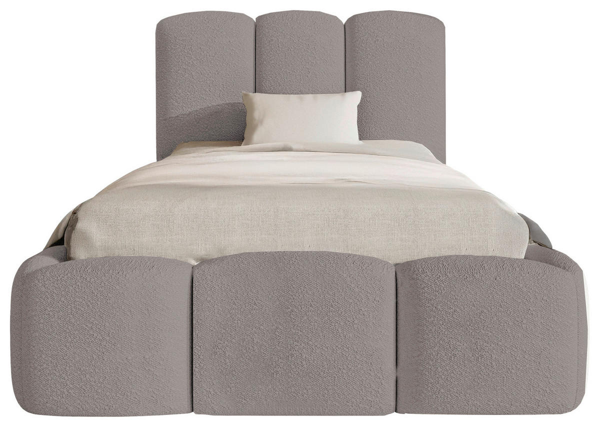 POLSTERBETT Lattenrost, Bettkasten Grau 90/200 cm  - Grau, MODERN, Holz/Textil (90/200cm) - Livetastic