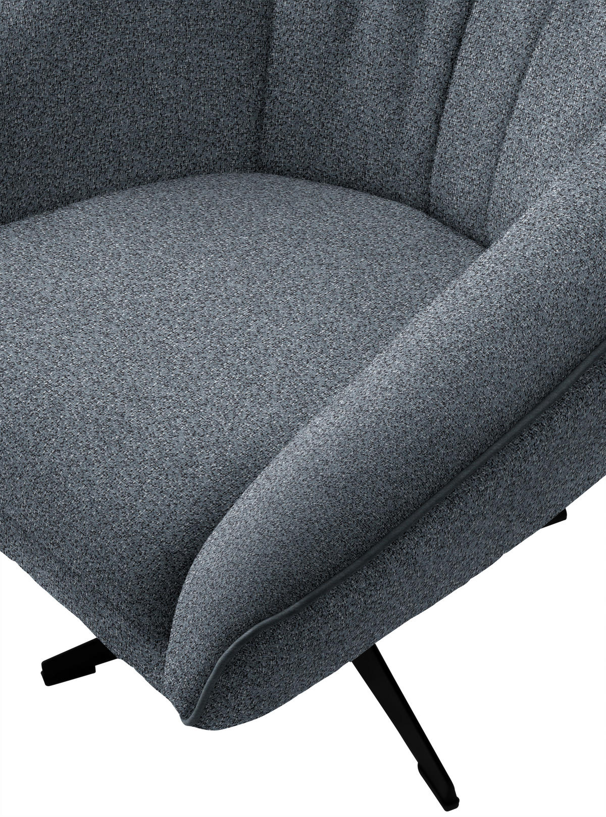 SESSEL in Webstoff Blaugrau  - Blaugrau/Schwarz, Design, Textil/Metall (80/78/80cm) - Stylife