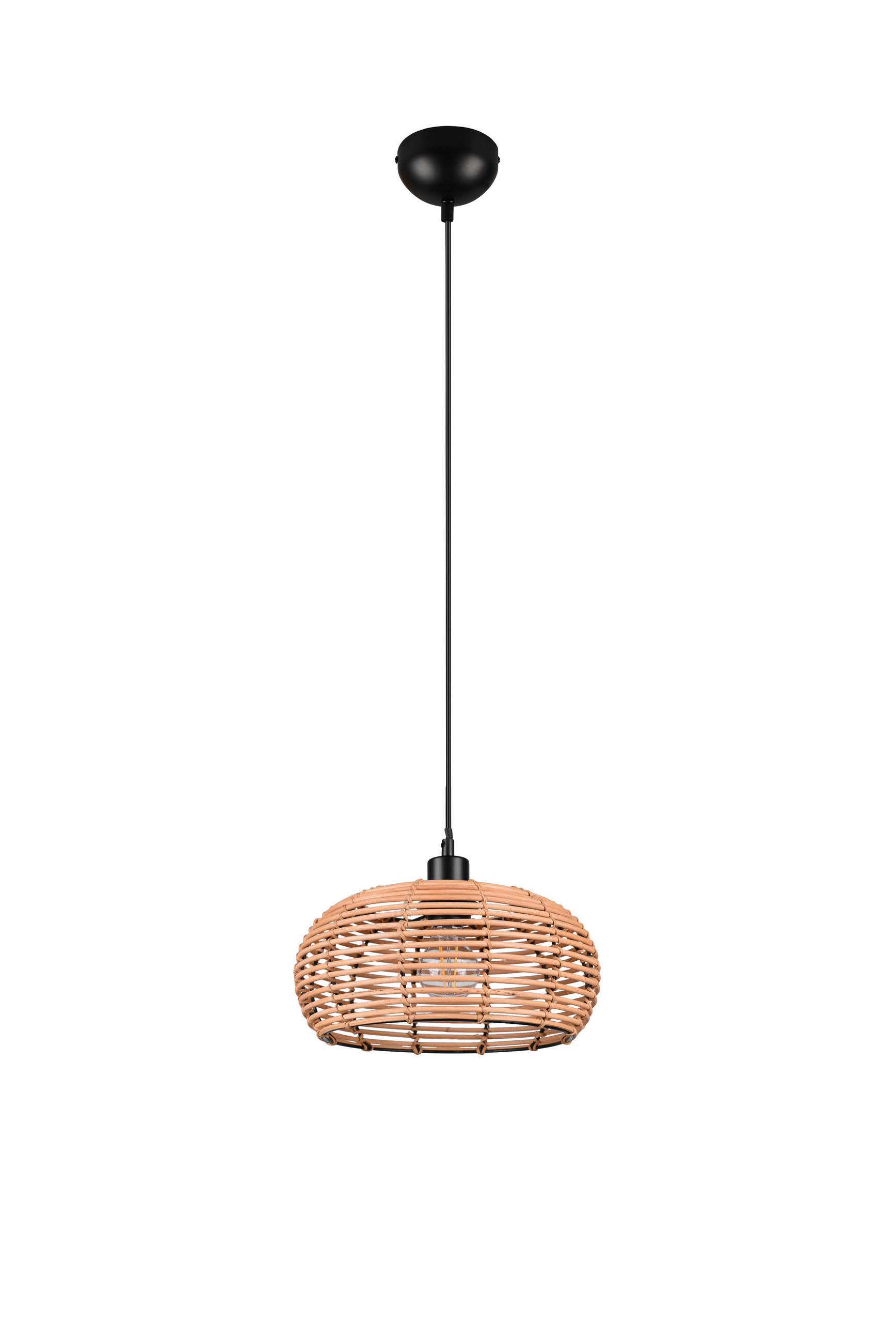 HÄNGELEUCHTE 29/150 cm    - Schwarz/Braun, Natur, Holz/Metall (29/150cm) - Trio Leuchten