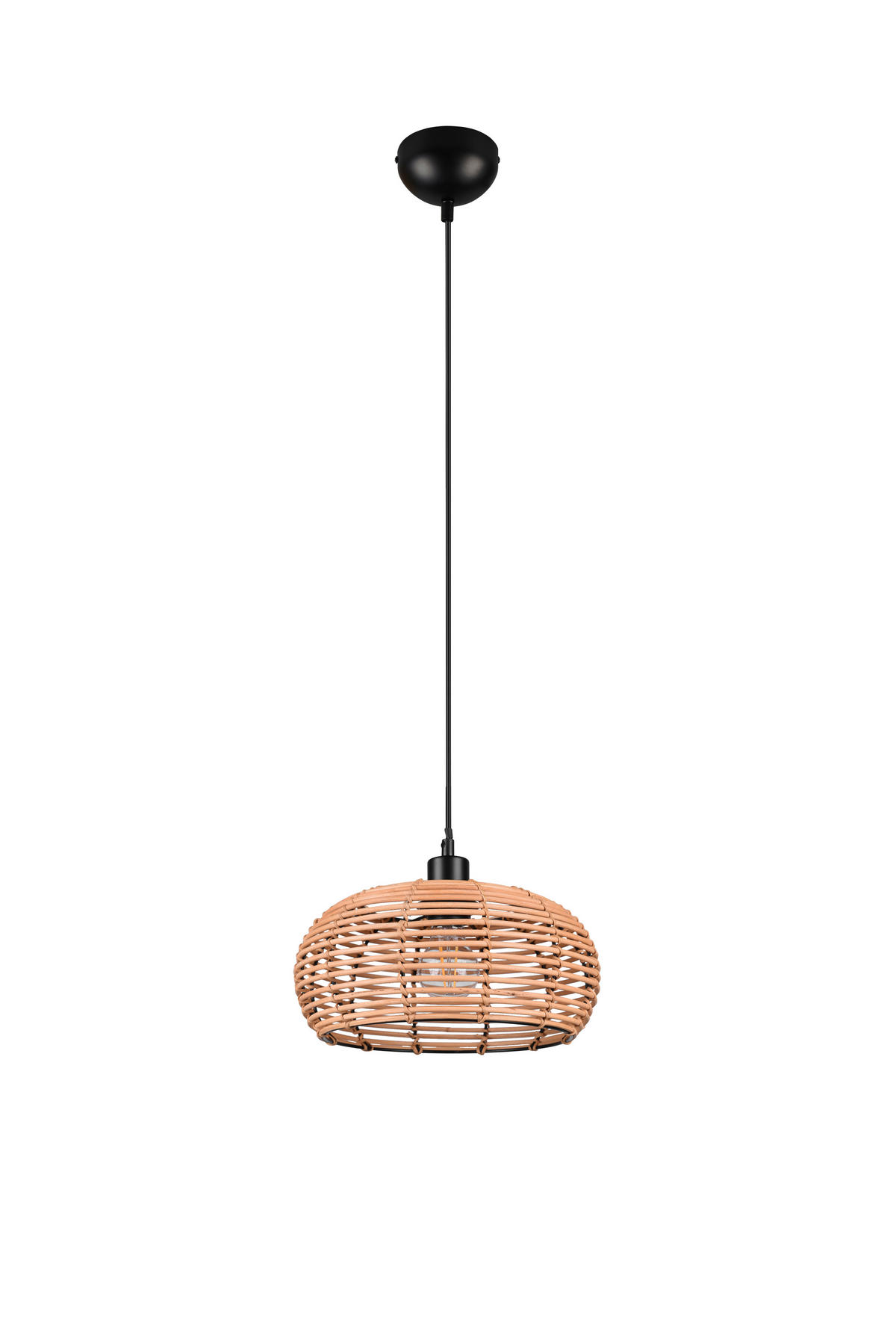 HÄNGELEUCHTE 29/150 cm    - Schwarz/Braun, Natur, Holz/Metall (29/150cm) - Trio Leuchten
