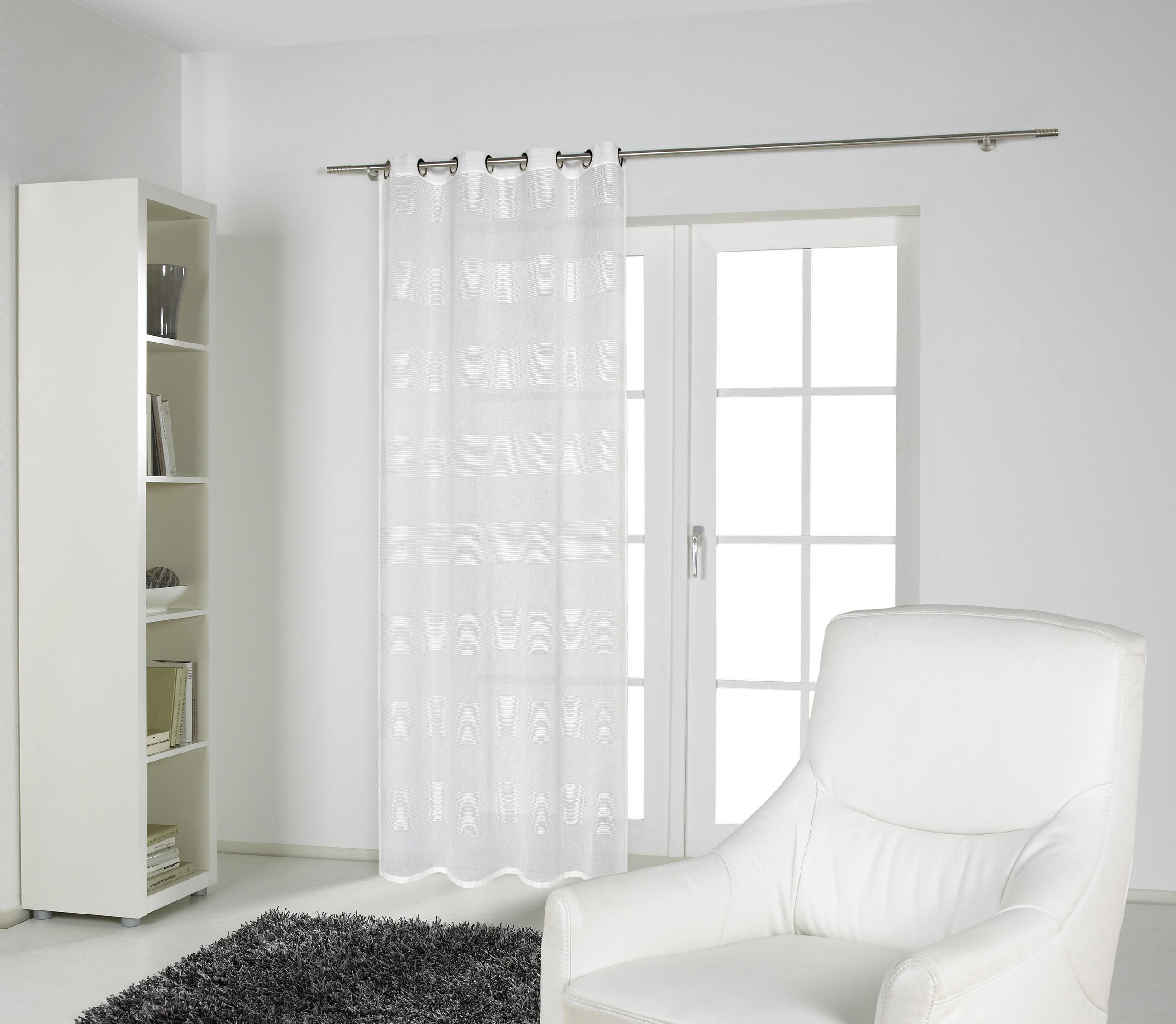 ÖSENSCHAL WIRSOW STREIF transparent 140/245 cm   - Weiß, Basics, Textil (140/245cm) - Esposa
