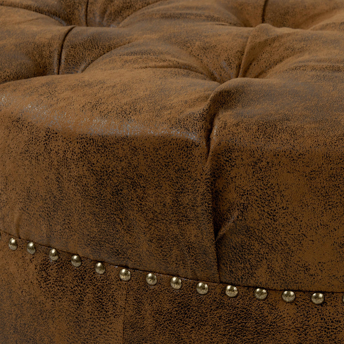 HOCKER in Textil Cognac  - Cognac/Braun, Design, Holz/Textil (80/45/80cm) - Livetastic