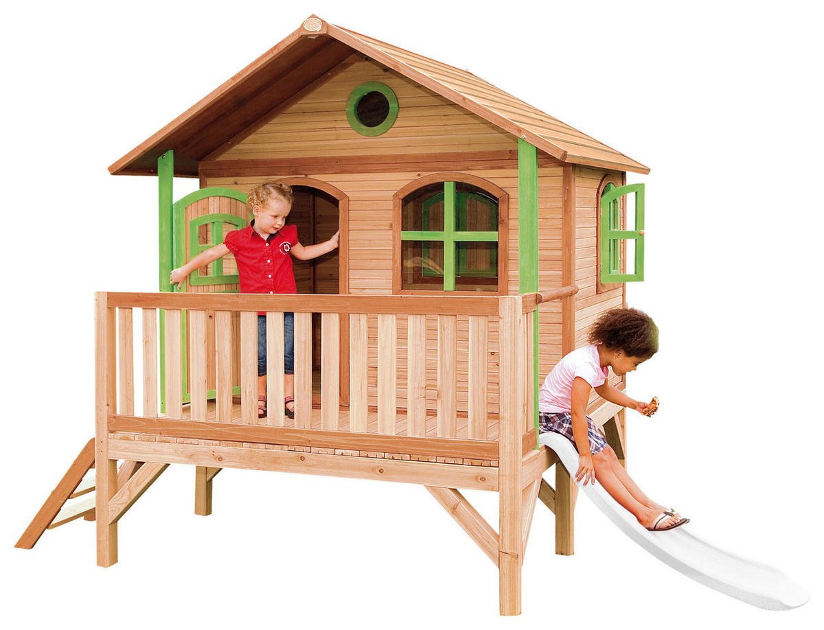 SPIELHAUS 349/233/212 cm  - Rot/Braun, Konventionell, Holz/Kunststoff (349/233/212cm)