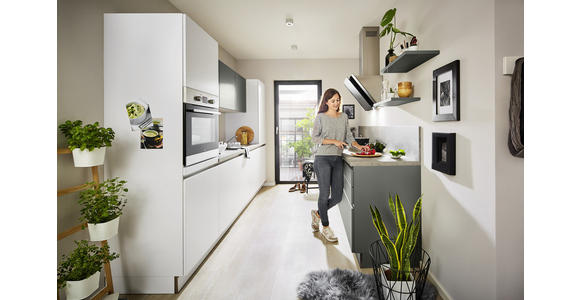 EINBAUKÜCHE - Weiß/Grau, Design, Holzwerkstoff - Dieter Knoll