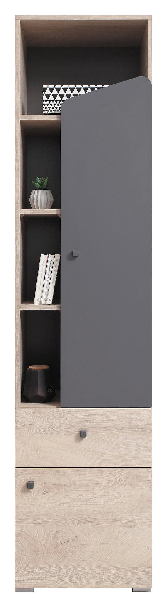 SKŘÍŇ, antracitová, barvy dubu, 45/190/40 cm - barvy dubu/antracitová, Design, kompozitní dřevo (45/190/40cm) - Cantus