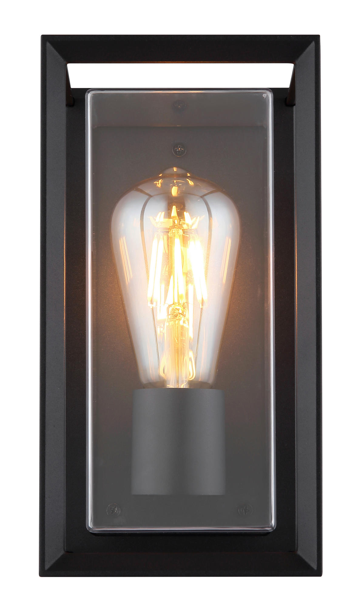 AUßENLEUCHTE 13/12,2/24,8 cm   - Klar/Schwarz, KONVENTIONELL, Kunststoff/Metall (13/12,2/24,8cm) - Globo