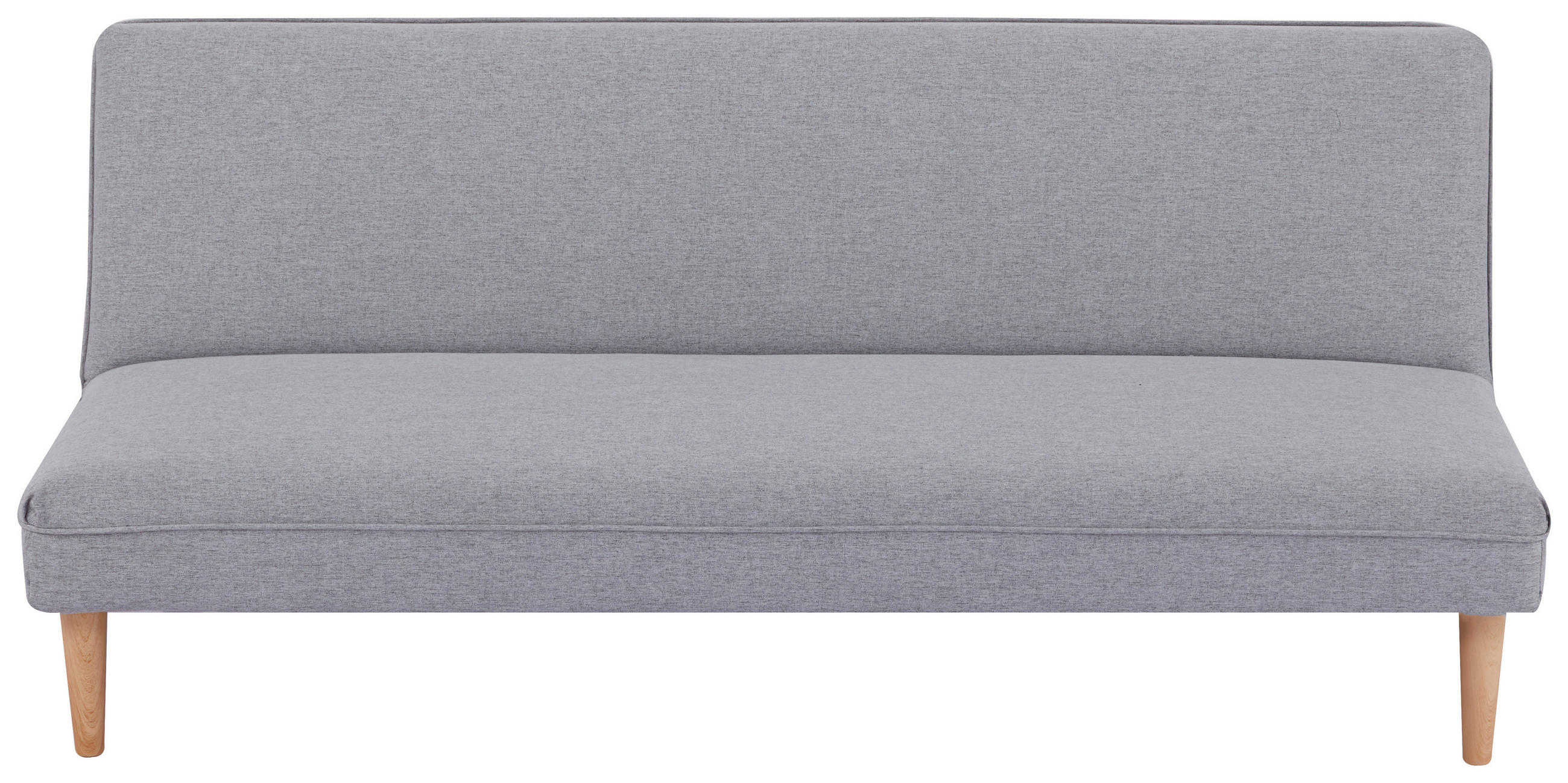 SCHLAFSOFA in Webstoff Hellgrau  - Hellgrau/Schwarz, Design, Holz/Kunststoff (180/77/87cm) - MID.YOU