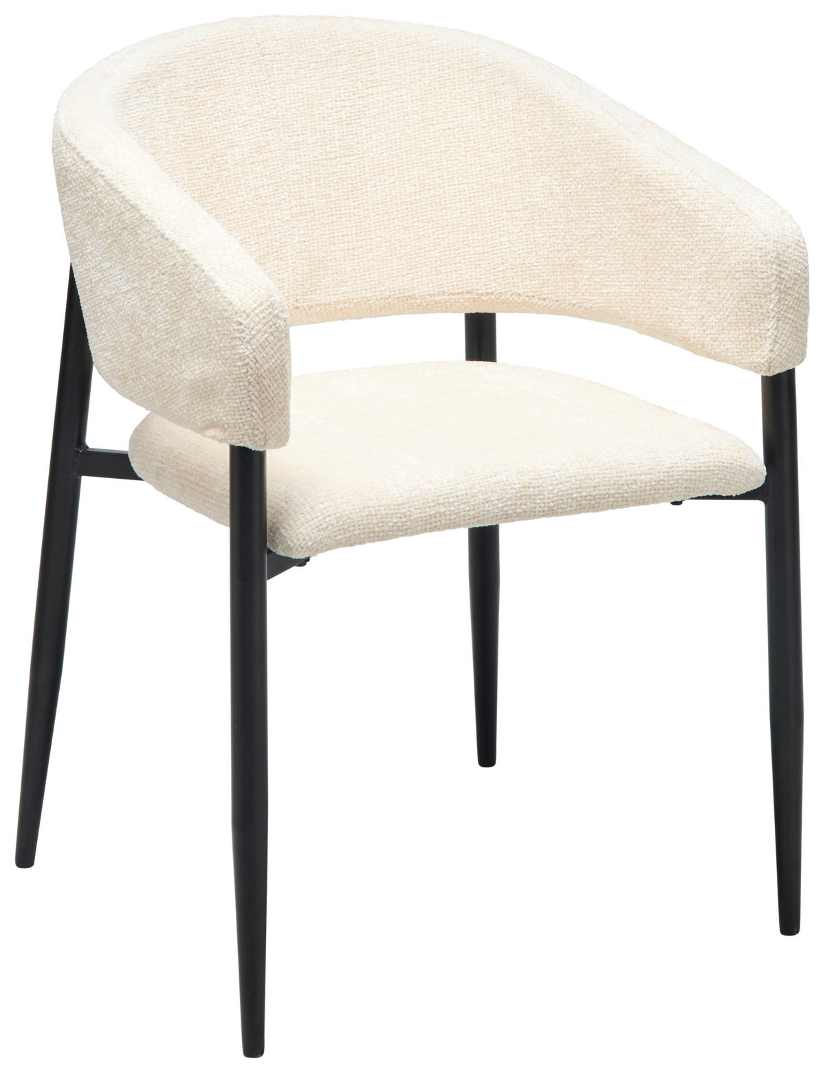 ARMLEHNSTUHL  inklusive Armlehnen Webstoff  - Beige/Schwarz, Lifestyle, Holz/Textil (50/82/59cm) - MID.YOU