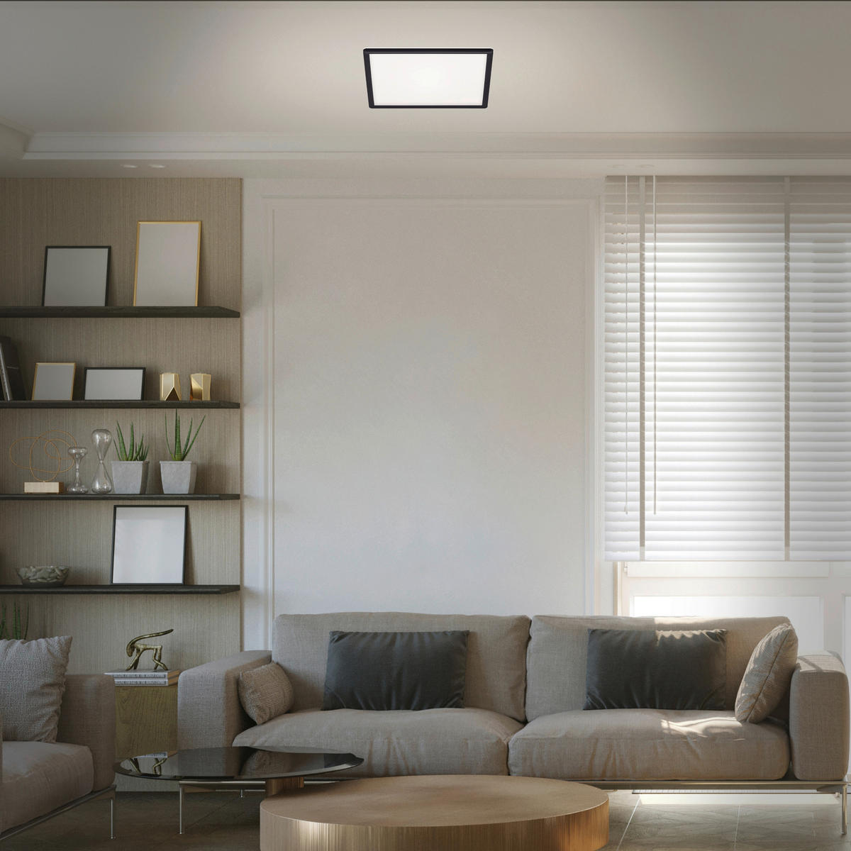 LED-PANEEL Slim 29,3/29,3/2,8 cm   - Schwarz, Basics, Kunststoff (29,3/29,3/2,8cm)