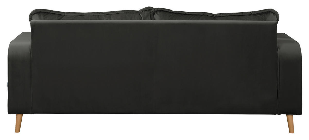 3-SITZER-SOFA Mikrofaser Dunkelgrau  - Wengefarben/Dunkelgrau, Design, Holz/Textil (193/86/87cm) - Livetastic