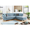ECKSOFA Hellblau Flachgewebe  - Naturfarben/Hellblau, KONVENTIONELL, Holz/Textil (257/212cm) - Sit & More