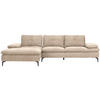 ECKSOFA in Velours Sandfarben  - Sandfarben/Schwarz, Design, Textil/Metall (179/301cm) - Chilliano