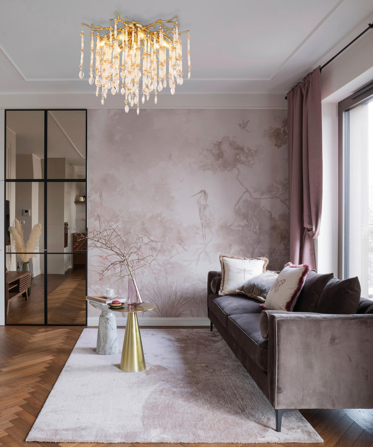 DECKENLEUCHTE  60/48 cm    - Klar/Goldfarben, KONVENTIONELL, Glas/Metall (60/48cm) - Globo