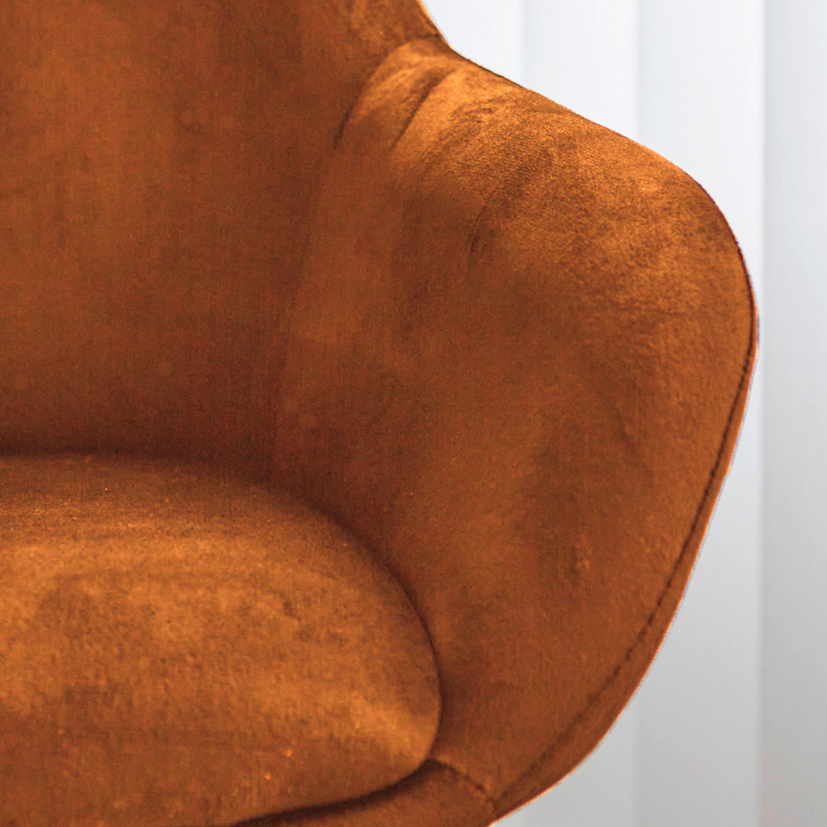 BARHOCKER-SET Samt, Velours Gelb, Goldfarben, Cognac Sitzfläche 180° drehbar, automatische Rückholfunktion  - Cognac/Gelb, MODERN, Textil/Metall (55/109/57cm) - MID.YOU