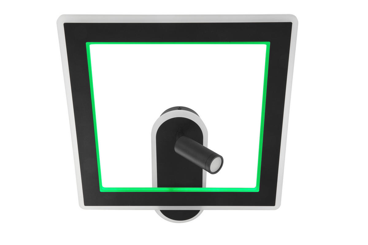NÁSTENNÉ LED SVIETIDLO, 45/50/10 cm - čierna, Trend, kov/plast (45/50/10cm) - Novel