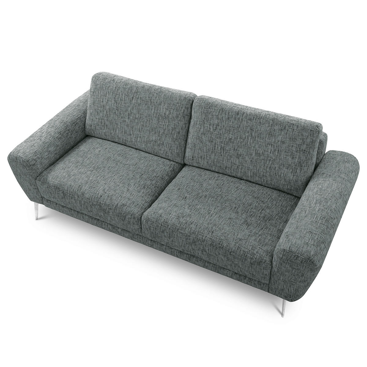 3-SITZER-SOFA SPRING in Webstoff Anthrazit Modern  - Chromfarben/Anthrazit, Design, Textil/Metall (187/85/92cm) - Livetastic