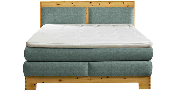 BOXSPRINGBETT 180/200 cm  in Mintgrün  - Mintgrün, Natur, Holz/Textil (180/200cm) - Linea Natura