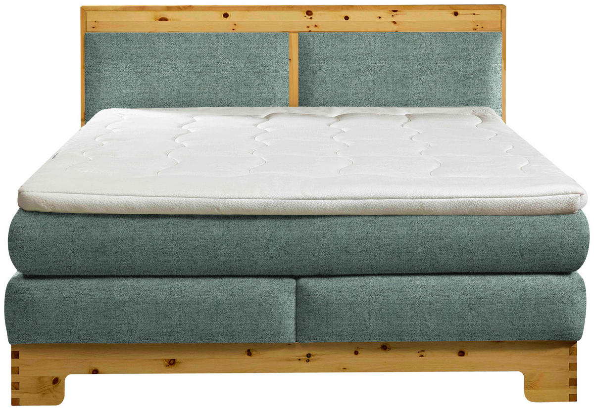 BOXSPRINGBETT 180/200 cm  in Mintgrün  - Mintgrün, Natur, Holz/Textil (180/200cm) - Linea Natura