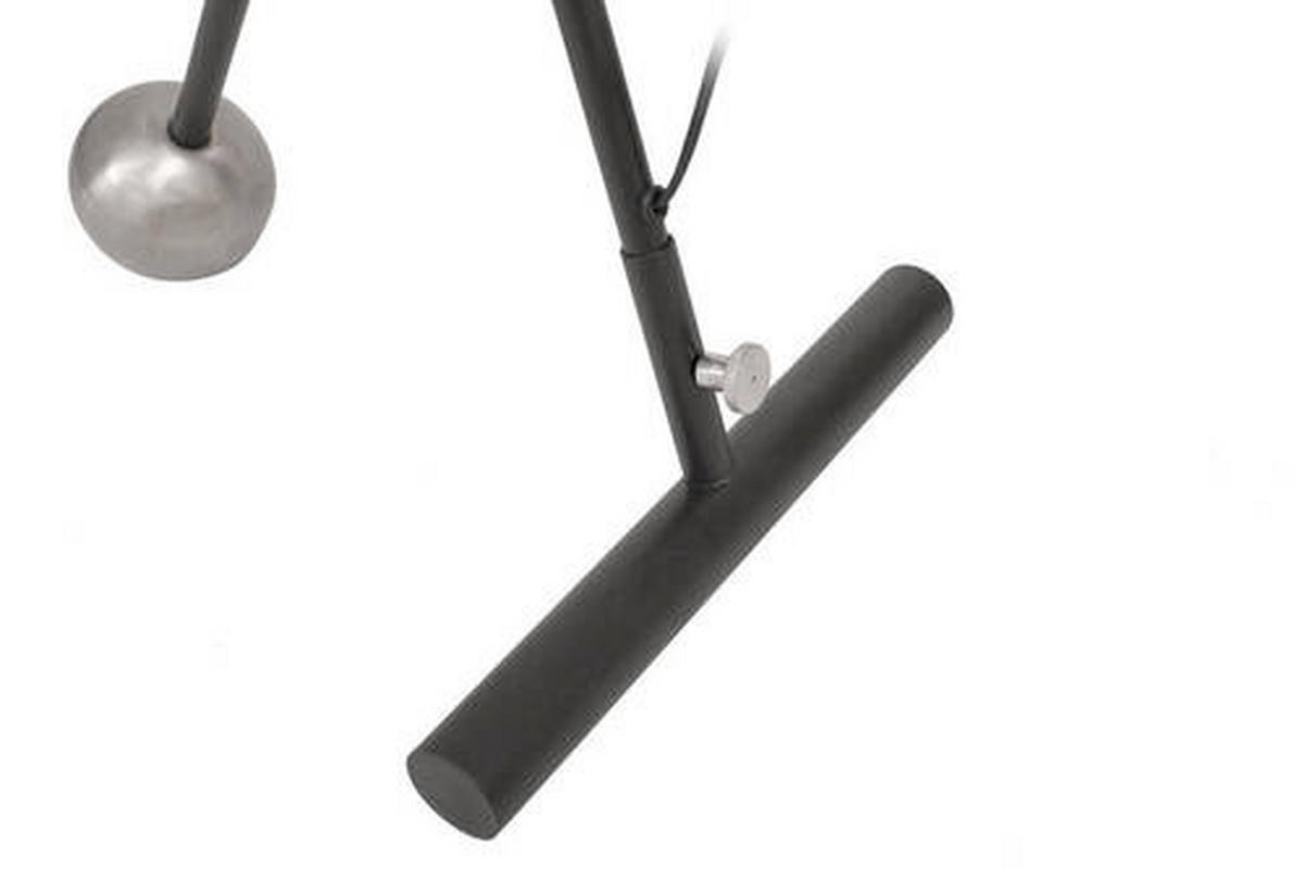 STEHLEUCHTE - Silberfarben/Schwarz, Design, Kunststoff/Metall (30/148/42cm) - Kayoom